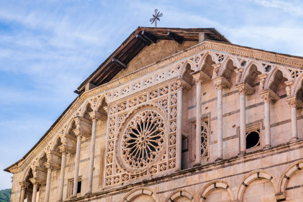 Marble rose window of the Cathedral of Carrara, completed in the 14th century