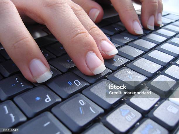 Typing On A Computer Keyboard Stock Photo - Download Image Now - Adult, Adults Only, Business