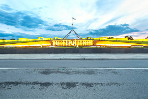 istock Canberra Parliament House at beautiful sunset. 1382122896