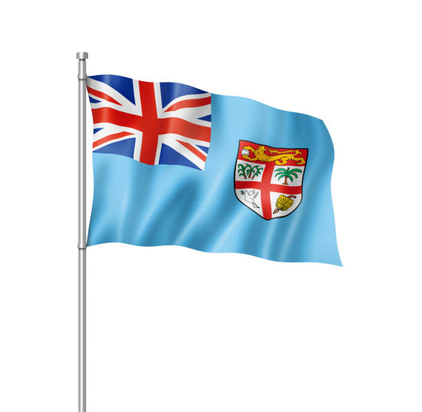 istock Fijian flag isolated on white 1382148824