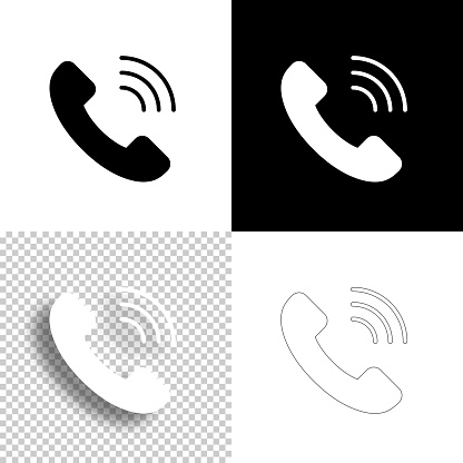 istock Phone call. Icon for design. Blank, white and black backgrounds - Line icon 1382155985