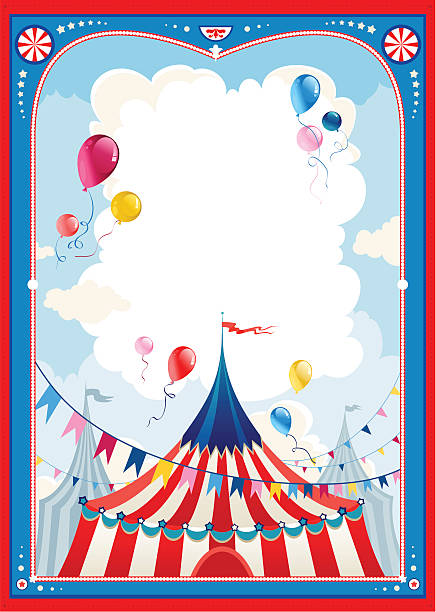 circus-frame - circus circus tent poster retro revival stock-grafiken, -clipart, -cartoons und -symbole