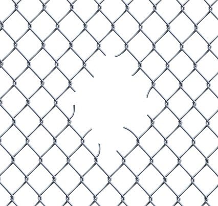 Ripped fence rabitz chain link seamless pattern
