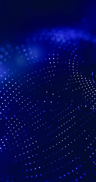 istock Abstract blue background of dots connections.Global data matrix tech 1382160591
