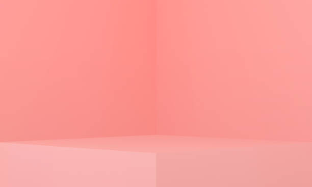 istock Minimalist podium room for product display on pink background. Empty pedestal platform. 1382160592