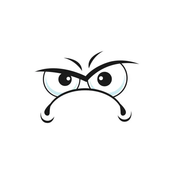Vector illustration of Sad upset emoticon isolated character emoji icon