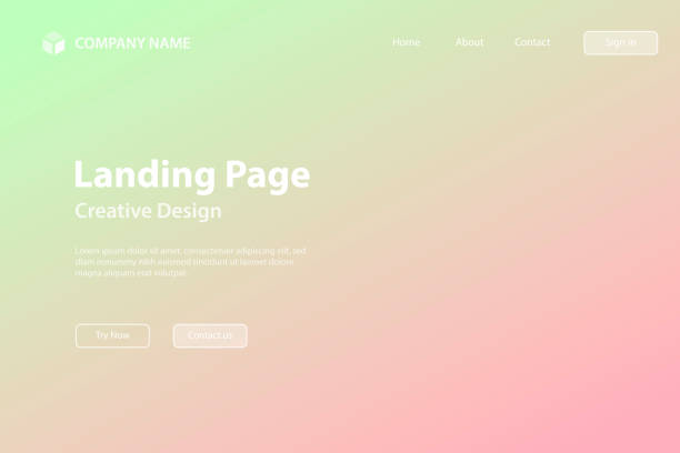 Landing page Template - Abstract blurred background - defocused Pink gradient Landing page template for your website. Modern and trendy abstract background with a defocused and blurred gradient, can be used for your design, with space for your text (colors used: Green, Gray, Beige, Yellow, Orange, Pink, Red). Vector Illustration (EPS10, well layered and grouped), wide format (3:2). Easy to edit, manipulate, resize or colorize. landing home interior stock illustrations