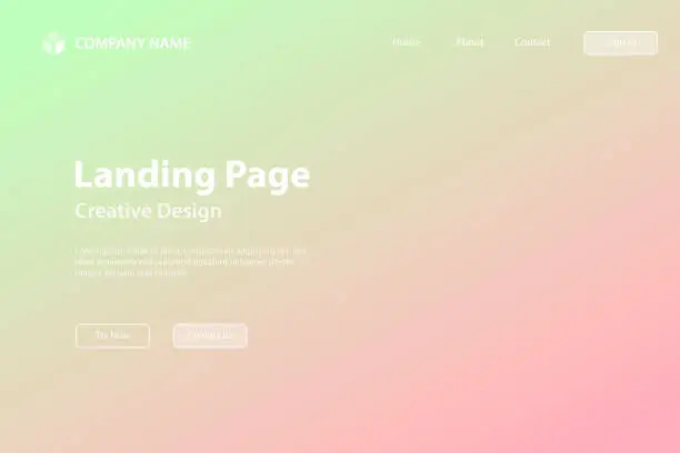 Vector illustration of Landing page Template - Abstract blurred background - defocused Pink gradient