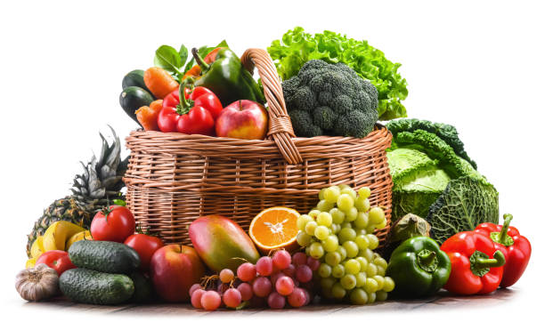 istock Composition with assorted organic vegetables and fruits 1382171178