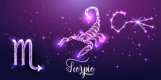 Futuristic Scorpio Zodiac Sign On Dark Purple Background Glowing Low  Polygonal Design Vector Stock Illustration - Download Image Now - iStock