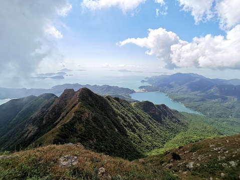 Kau Nga Ling (known as Dog Teeth Range locally) is a series of precipitous mountains on Lantau Island, Hong Kong. It offers 3 tough and challenging hiking trails leading to the summit of Lantau Peak.