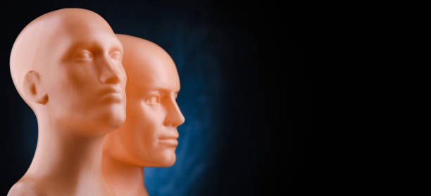 istock Portrait of plastic mannequin isolated on white background 1382201613