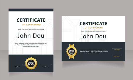 City Construction Certificate Design Template Set Stock Illustration ...