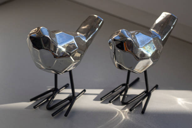 Decorative Metal Birds for Outdoor Garden on the Table in Store