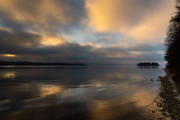 sunrise at the lake starnberg germany