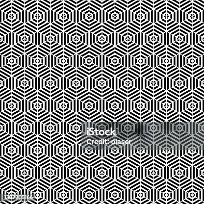 istock Striped rhombuses forming 3D cubes or spider web 1382205166