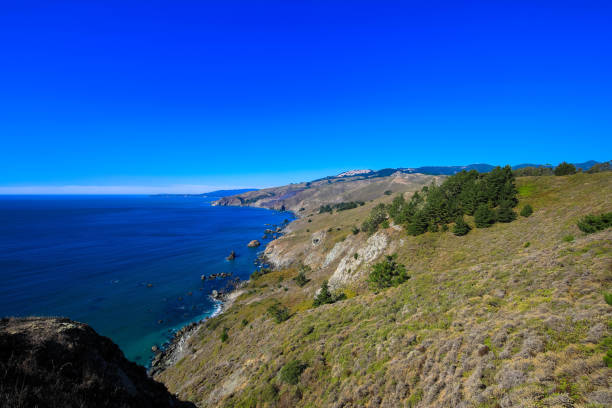 marin headlands, dieser teil von nordkalifornien ist teil der golden gate national recreation area. tourismus- und urlaubskonzept, san francisco, usa - point reyes national seashore northern california beach california stock-fotos und bilder