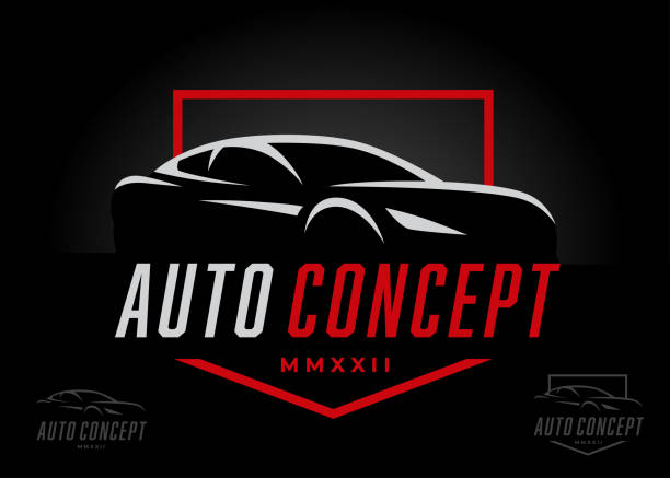 koncepcja projektowania ikon samochodów sportowych - auto repair shop stock illustrations