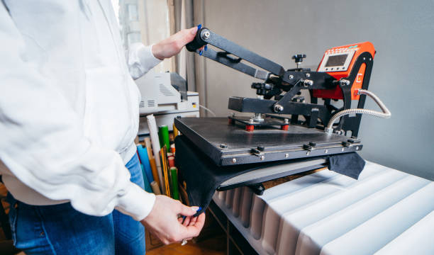 istock Desktop thermo press for printing images on fabric. 1382229600