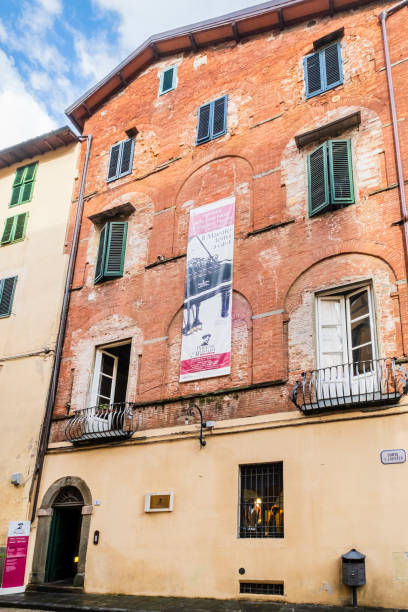 Lucca, Giacomo Puccini House Museum (Tuscany, Italy) Birthplace of Giacomo Puccini in the old town of Lucca, where the famous composer was born on December 22, 1858. His house now hosts a museum. giacomo puccini stock pictures, royalty-free photos & images