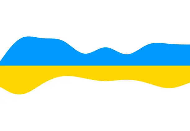 Vector illustration of Ukraine flag waves