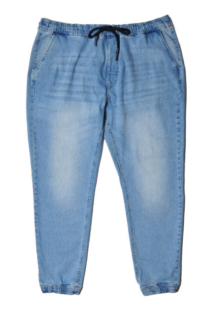 istock Vintage jeans with drawstring isolated on white background 1382243851