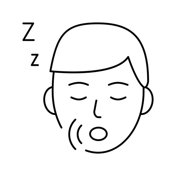 snore disease line icon vector illustration snore disease line icon vector. snore disease sign. isolated contour symbol black illustration salivary gland surgery stock illustrations