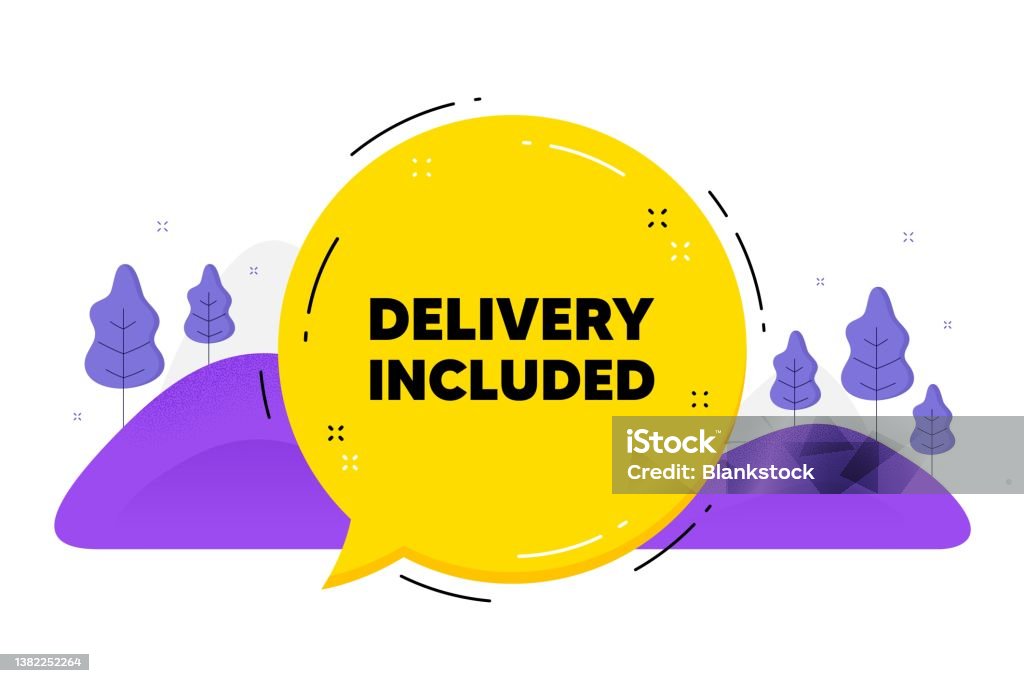 Delivery Included Delivery Included Text Free Shipping Sign Vector Stock Illustration ...