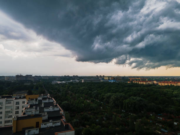 istock overcast stormy clouds over the city 1382253004