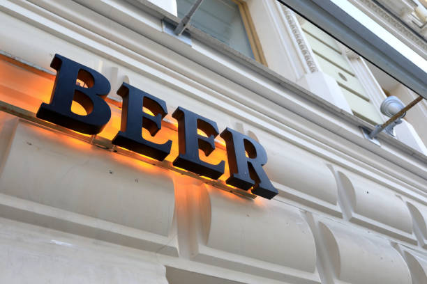 istock Beer sign on wall of building 1382259509