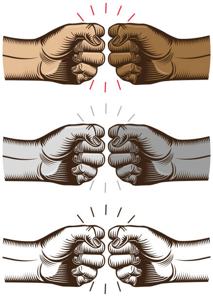 Fist bump illustration vector art illustration