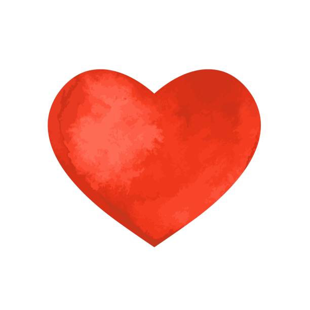 ilustrações, clipart, desenhos animados e ícones de coração vermelho desenhado à mão, elemento vetor para design - paintings valentines day love square
