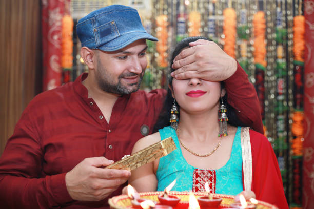 istock Surprised gift for wife 1382268688