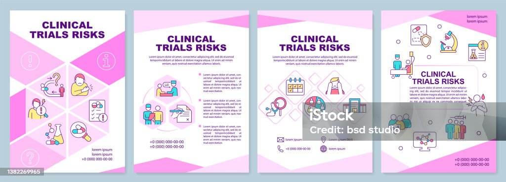 Assessing Risk Pink Clinical Trials Risks Pink Brochure Template Stock Illustration ...