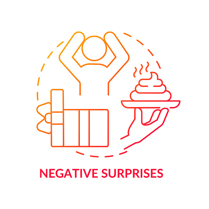 istock Negative surprises red gradient concept icon 1382269988