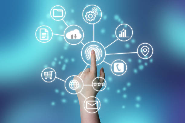 istock Virtual scan to enter online system. Internet of things. 1382271974