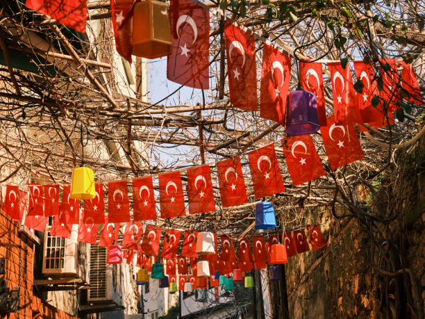A national holiday in Turkey and Turkish flags