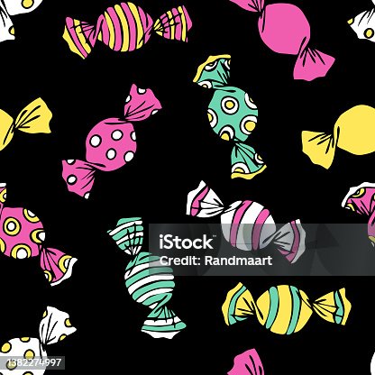 istock Candy sweets on black 1382274997
