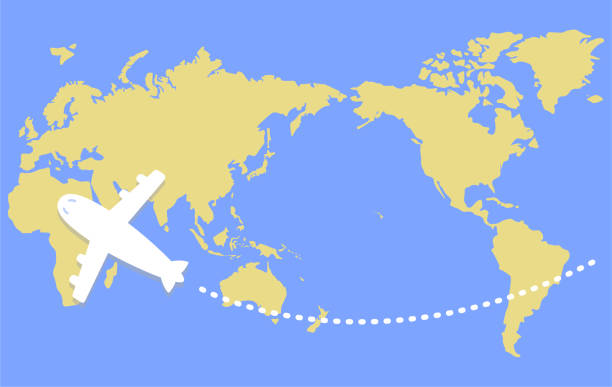 This is an illustration depicting world travel by plane. This is an illustration depicting world travel by plane. round the world travel stock illustrations