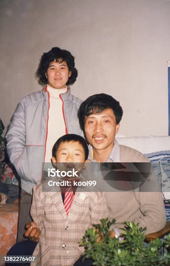 istock 1980s Chinese Family Old Photo of Real Life 1382276407