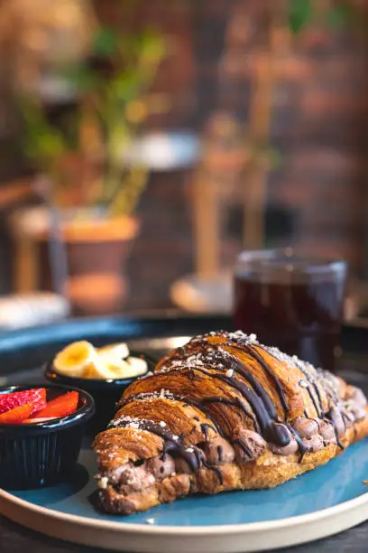 Photo of Belgian chocolate mousse croissant