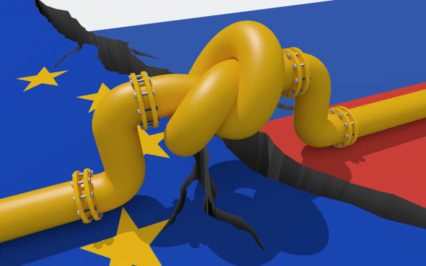 gas pipeline between european union and russia - nordstream stockfoto's en -beelden