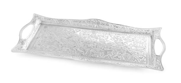 istock Beautiful vintage serving tray isolated on white 1382287453