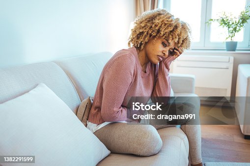 istock Woman with menstrual pain 1382291599