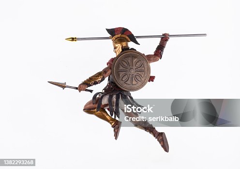 istock gladiator with spear isolated on white background 1382293268