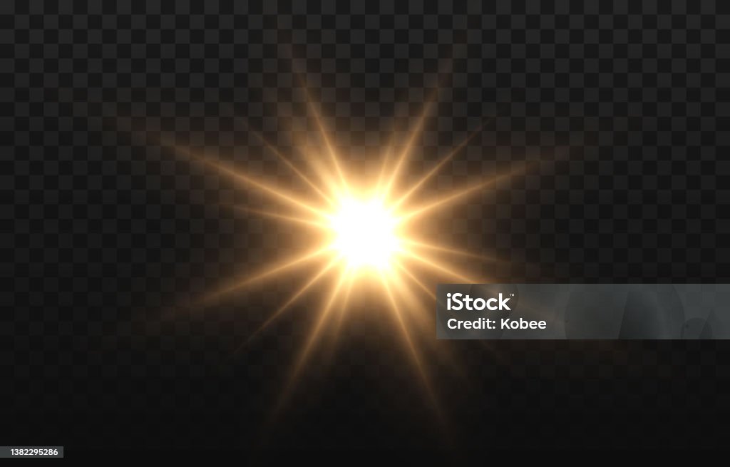 Golden Sun Rays Vector Vector Golden Light Sun Sun Rays Dawn Stock Illustration - Download ...