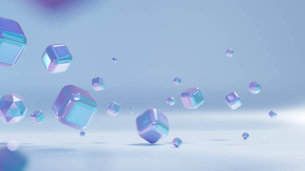 istock Rainbow geometric shapes Modern 3D Hologram, abstract colorful background, Simple wallpaper. 3d Rendering image. 1382302776