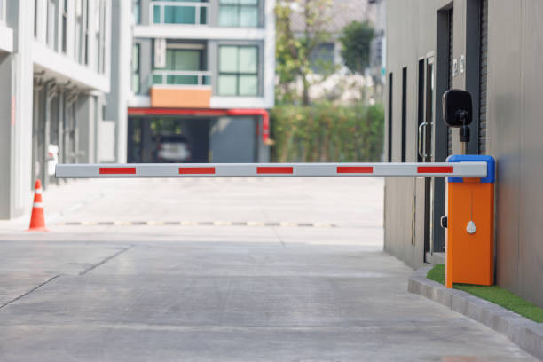 Close up view high safe turnstile gate