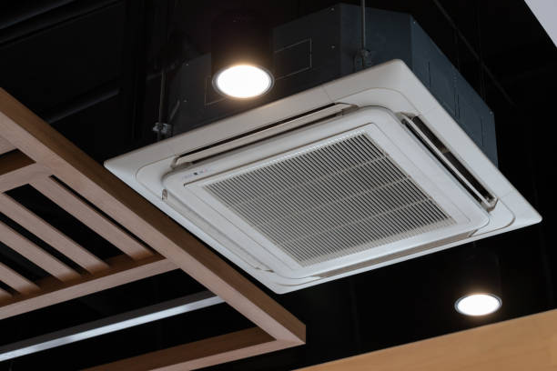 istock air conditioning hanging from ceiling. cassette type air conditioner. 1382307340