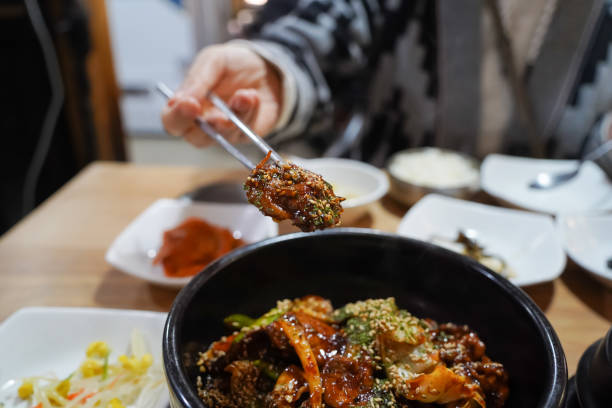 istock Stir-fried spicy pork with red pepper paste. It's a Korean dish. It's called Jeyukbokkeum 1382311397